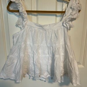 Miami White Ruffled Tiered Blouse